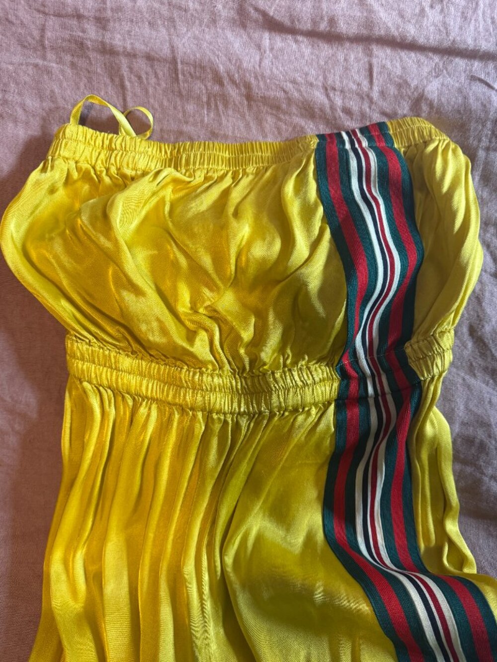 Urban Outfitters Yellow Jogger Jumpsuit with Blue Track Stripe